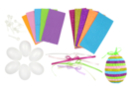 6 œufs décoratifs en polystyrène et stickers mosaïques   - Kits créatifs Pâques - 10doigts.fr