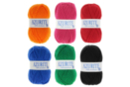 Pelotes Azurite 100 % acrylique - 6 couleurs vives (orange, fuschia, rouge, bleu roi, vert, noir) - Fils à tricoter et laines : donnez vie à vos envies créatives 60005 - 10doigts.fr