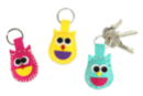 Kit porte-clés hiboux feutrine - 6 pièces - Kits en feutrine 38072 - 10doigts.fr