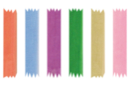 Rubans organza 2 m (largeur 3 mm) - 6 couleurs - Rubans et ficelles 19255 - 10doigts.fr