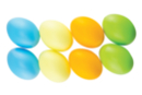 Oeufs colorés en plastique 6 cm - 8 pièces - Oeufs de Pâques 57314 - 10doigts.fr