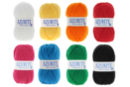 Pelotes Azurite 100 % acrylique - 8 couleurs (blanc, jaune, orange, rouge, fuchsia, bleu, vert et noir) - Fils à tricoter - 10doigts.fr