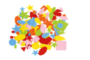 Set de 80 stickers en feutrine, formes et couleurs assorties - Stickers en Feutrine - 10doigts.fr