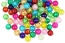 Set d'environ 90 perles en verre craquelées, couleurs assorties - Bijoux, bracelets, colliers 08352 - 10doigts.fr