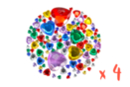 Strass cœurs assortis – 4 sets (1200 strass) - Strass 19003 - 10doigts.fr