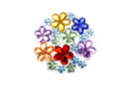 Strass fleurs multicolores – 1 set (200 strass) - Strass 13346 - 10doigts.fr