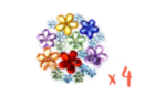Strass fleurs multicolores – 4 sets (800 strass) - Strass 13347 - 10doigts.fr