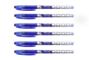 Stylos gel effacables bleus - 6 pièces - Écriture : l'art de tracer, de rédiger et de créer 59363 - 10doigts.fr