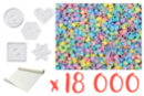 Kit perles pastel - 18 000  perles + 5 plaques + 1 rouleau de papier sulfurisé - Kits clés en main 15269 - 10doigts.fr
