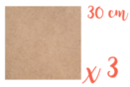 Support carré MDF 30 x 30 cm (Epaisseur : 5 mm) - Lot de 3 - Supports pour mosaïques 12143 - 10doigts.fr