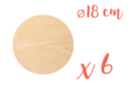 Support bois rond Ø 18 cm (Epaisseur : 5 mm) - Lot de 6 - Silhouettes en bois - 10doigts.fr