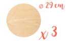  Support plat rond ø 30 cm en bois (Ep: 5 mm), 3 pièces  - Supports plats 18615 - 10doigts.fr