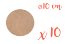 Support rond MDF Ø 10 cm (Epaisseur : 3 mm) - Lot de 10 - Supports Mosaïques - 10doigts.fr