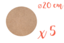 Support rond MDF Ø 20 cm (Epaisseur : 6 mm) - Lot de 5 - Supports pour mosaïques 07671 - 10doigts.fr