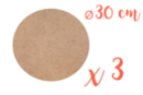 Support plat rond en Médium MDF ø 30 cm - 3 pièces - Silhouettes en bois 12134 - 10doigts.fr