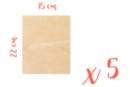 Support bois rectangulaire 22 x 15 cm (Epaisseur : 3 mm) - Lot de 5 - Silhouettes en bois 18617 - 10doigts.fr