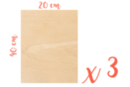 Support bois rectangulaire 40 x 20 cm (Epaisseur : 5 mm) - Lot de 3 - Supports plats 18618 - 10doigts.fr