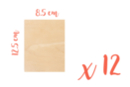 Support bois rectangulaire 12,5 x 8,5 cm (Epaisseur : 3 mm) - Lot de 12 - Silhouettes en bois - 10doigts.fr