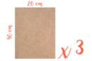 Support rectangle MDF 40 x 20 cm (Epaisseur : 6 mm) - Lot de 3 - Supports pour mosaïques 12145 - 10doigts.fr