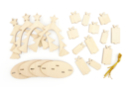Suspensions sapin en bois - 4 pièces - Objets en bois Noël - 10doigts.fr