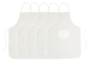 Tablier blanc, taille adulte (65 x 90 cm) - Lot de 5 - Coton, lin 44799 - 10doigts.fr