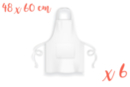 Tablier blanc, taille enfant (48 x 60 cm) - Lot de 6 - Coton, lin 12751 - 10doigts.fr