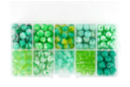 Valisette de 200 perles - Camaïeu vert - Perles Acrylique - 10doigts.fr