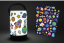Veilleuse LED + gommettes espace (CADEAU) - Articles lumineux, guirlandes et bougies LED 59629 - 10doigts.fr