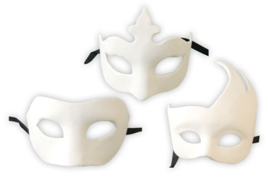 Craftplay Lot De 12 Masques De Carnaval Blancs – Floqués, élastiques Inclus, Décoration, Bricolage Enfants