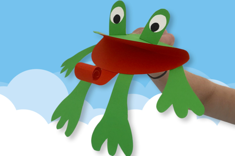 Marionnette grenouille en papier