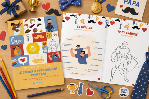 Carnet d'activités Fête des pères conçu par Tête à modeler