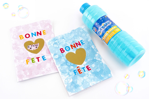 Carte "Bonne Fête"- Peinture aux bulles