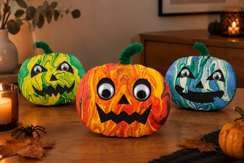 Citrouilles d'Halloween effet marbré