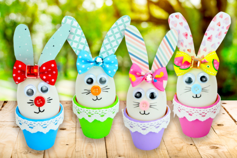 Lapin de Pâques dans son pot en terre cuite