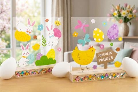 Scène de Pâques avec stickers