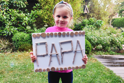 Tableau PAPA en bois flotté