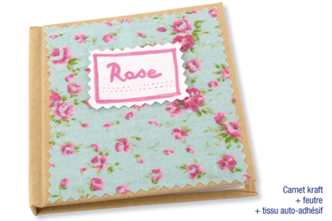 Carnet en carton déco tissu adhésif