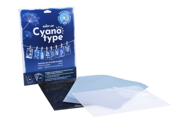 10 feuilles Cyanotype pré imprégnées + 1 plaque - Le cyanotype : s'initier à la magie de la photographie solaire - 10doigts.fr