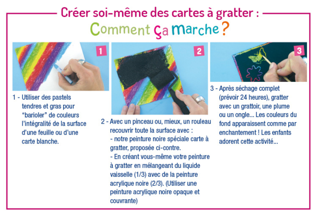 Peinture spéciale carte à gratter - Peinture à gratter - 10doigts.fr