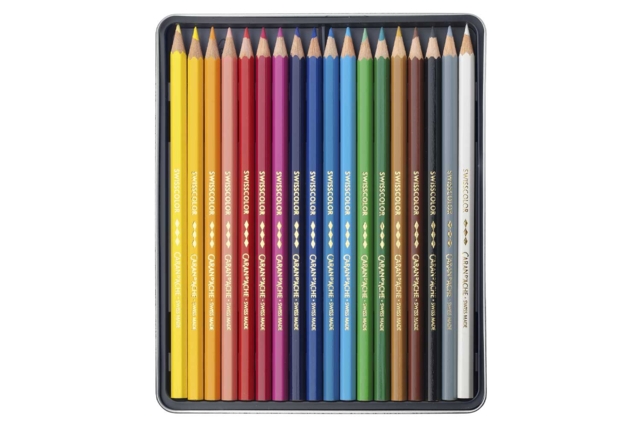  18 Crayons de couleurs Swisscolor - Fusains, sanguines & craies - 10doigts.fr