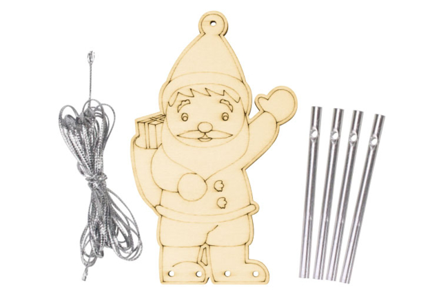 Kit carillon Père Noël - Suspensions décoratives en bois - 10doigts.fr