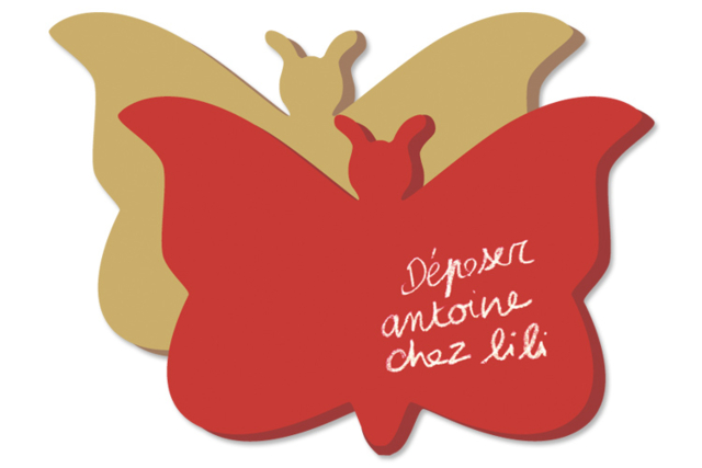 Grand papillon en bois médium (MDF) avec peinture craie - Peinture magnétique - 10doigts.fr