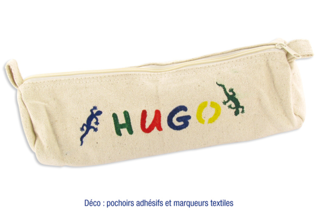 Trousse en coton naturel avec fermeture zippée : idée déco - Coton, lin - Textiles - 10doigts.fr