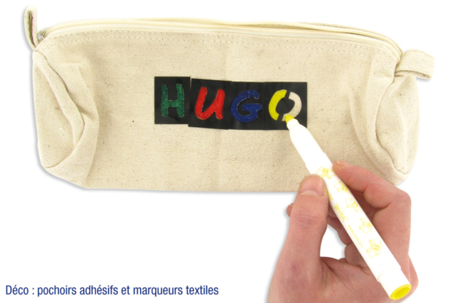 Trousse en coton naturel avec fermeture zippée : idée déco - Coton, lin - Textiles - 10doigts.fr