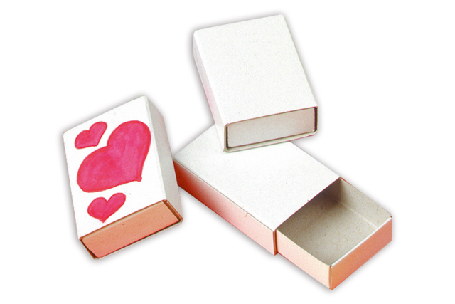 Set de 10 boîtes d'allumettes en carton blanc - Boîtes et corbeilles en carton - 10doigts.fr