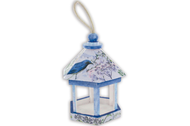 Kiosque à oiseaux à suspendre, en bois - Nichoirs, mangeoires en bois - 10doigts.fr