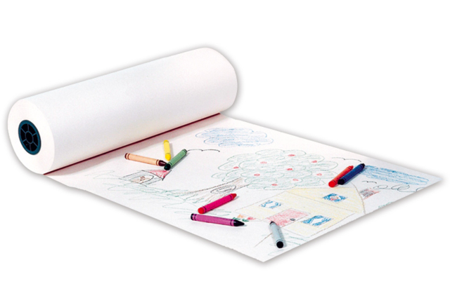 Rouleau de papier blanc pour dessiner ou peindre - Papiers & carnets de dessin - 10doigts.fr
