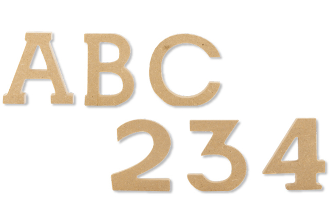 Lettres et chiffres en bois - Déco en bois brut - 10doigts.fr