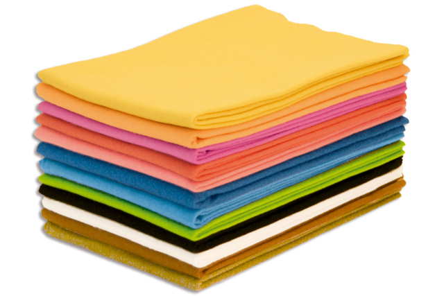 Coupon feutrine 50 x 70 cm - Couleurs vives à l'unité - Feuilles de feutrine - 10doigts.fr