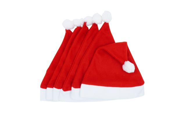 6 bonnets de père noel - Supports de Noël à décorer - 10doigts.fr